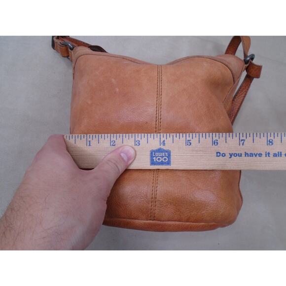 Vilenca Holland Woven Cognac Brown Genuine Leather Crossbody Bag Boho Western - Picture 9 of 14